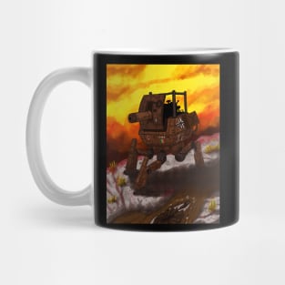 german mech tank. ww2 steampunk painting. walking panzer. Mug